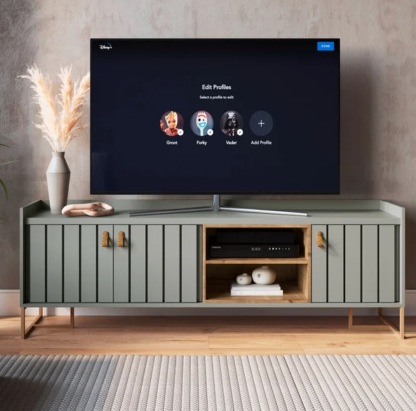 RACK TRENDY VERT/WOOD MEL 160CM