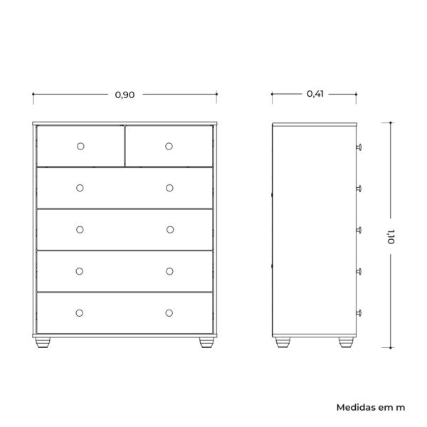 CÓMODA VITTORIA CINAMOMO MATE/OFF WHITE