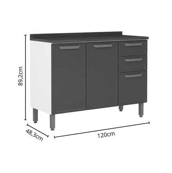 BERTOLINI BELLA BASE TRIPLE 2C C/TAPA GRAFITO 712490253