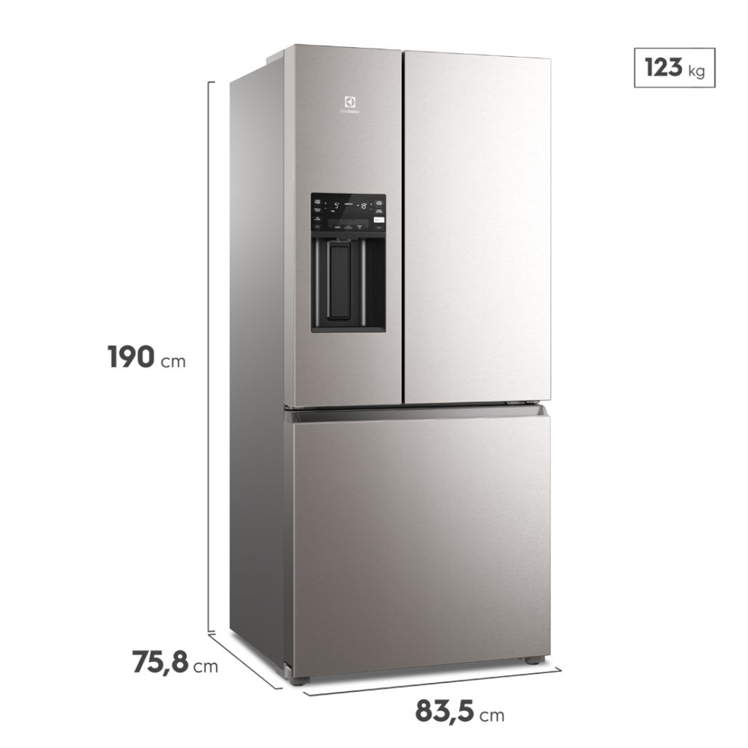 HELADERA ELECTROLUX 538L IM8IS INVERTER C/DISPENSER