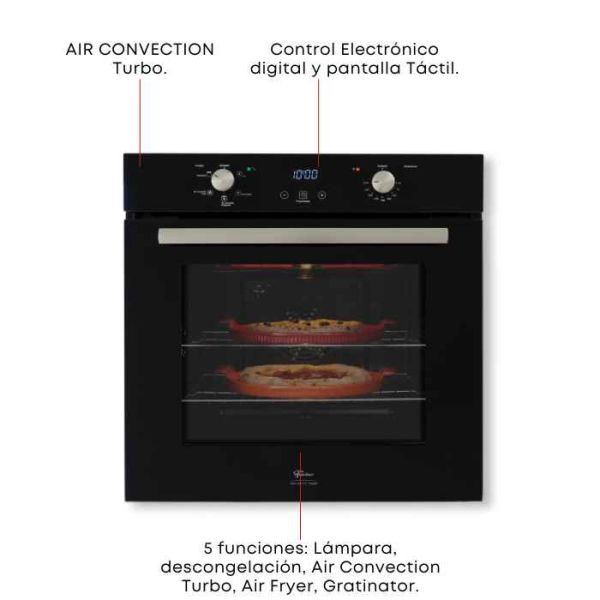HORNO FISCHER EMBUTIR 82L INFINITY TOUCH(32922-89683)NEGRO, TURBO [30778]