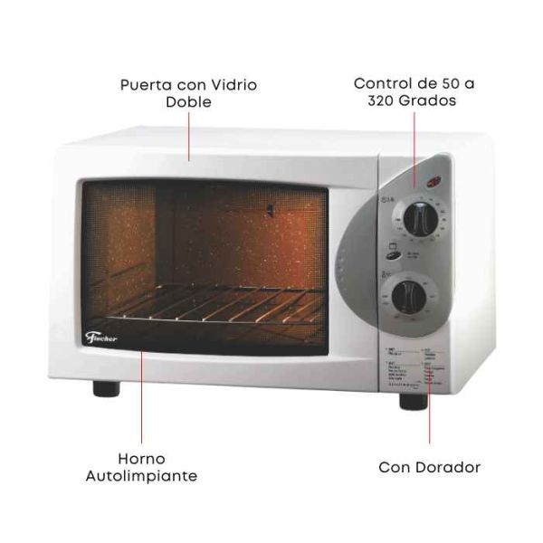 HORNO FISCHER 44L GRILL BLANCO