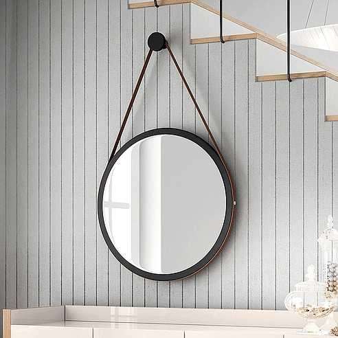 ESPEJO DECORATIVO HB 67CM C/CINTA(8060)NEGRO FOSCO 25867