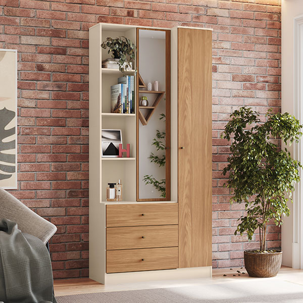 ROPERO DOHA D332 OFF WHITE/NATURE