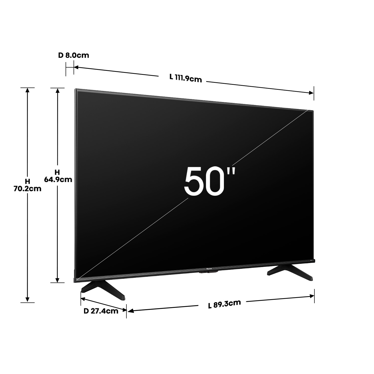 TELEVISOR HISENSE 50" 50A6N SMART UHD 4K