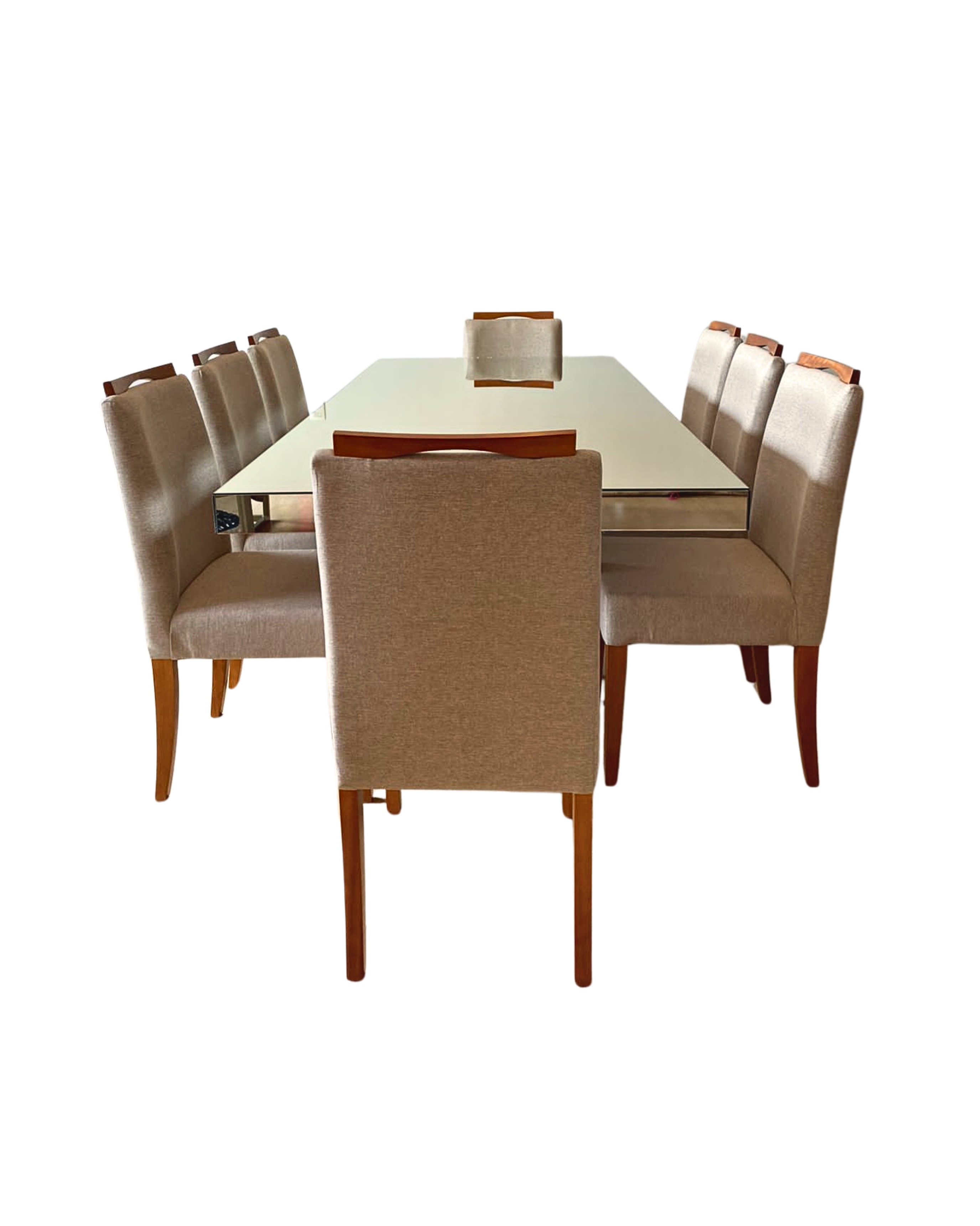 MESA ESPEJADA 8 SILLAS REF. 405 MIEL