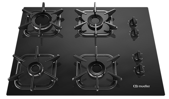 ANAFE MUELLER 4H. COOKTOP VIDRIO/NEG. NG/BK