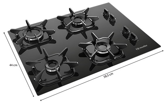 ANAFE MUELLER 4H. COOKTOP VIDRIO/NEG. NG/BK