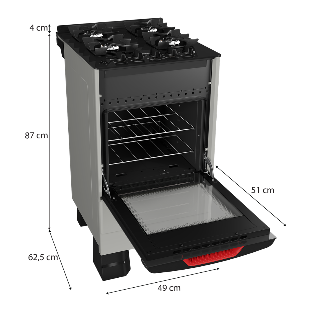 COCINA MUELLER 4H MFV4BF TITANIO