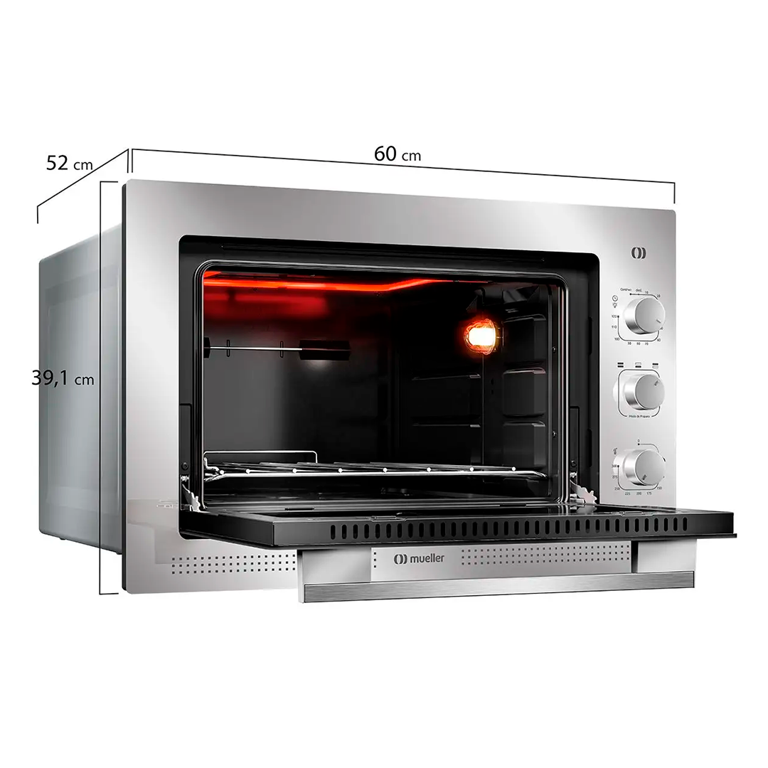 HORNO MUELLER MFE50K ESPEJADO DECORATO