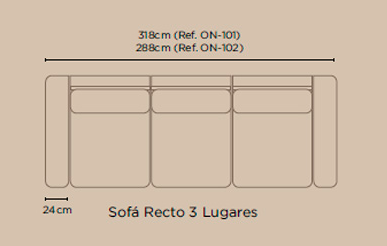 SOFA ONDA RECTO 3 LUGARES ON-101 318CM