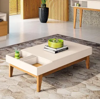 MESA CENTRO VITTA OFF WHITE/CINAMOMO