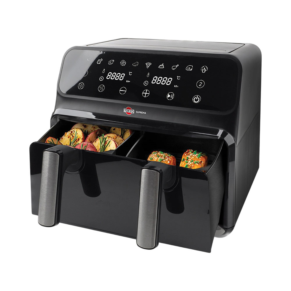 FREIDORA TOKYO SUPREMA 8L AIR FRYER DOBLE CANASTA